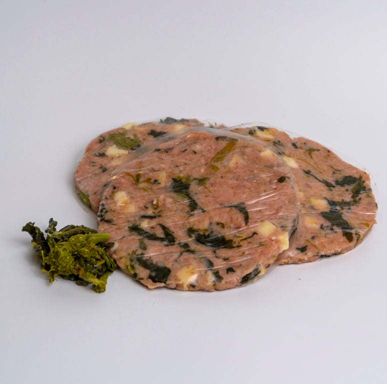 Hamburger di pollo con broccoli e provola