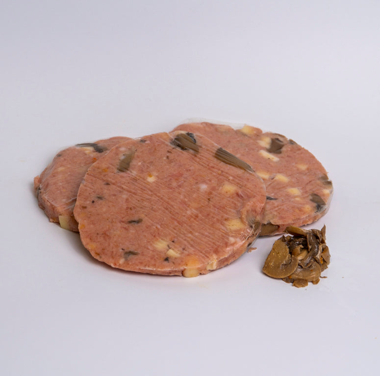 Hamburger di pollo con funghi e provola