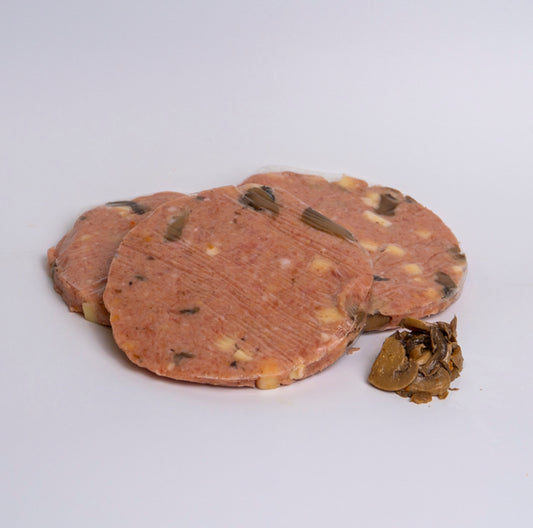 Hamburger di pollo con funghi e provola