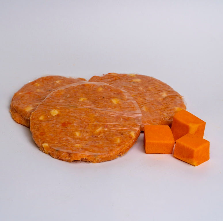 Hamburger di pollo con zucca e provola